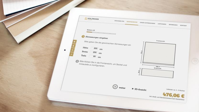Möbelplaner Demonstration auf dem IPad